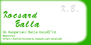 kocsard balla business card